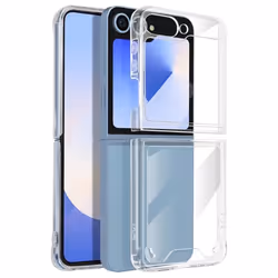 Coque de protection AVIZAR pour Samsung Galaxy Z Flip 6 - Transparent - Bords surélevés et coins renforcés