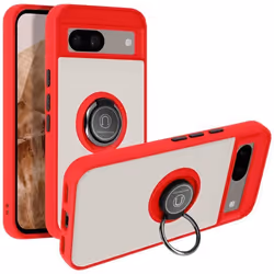 Coque rigide antichoc pour Google Pixel 8A - AVIZAR - Bague Métallique Support Vidéo - Rouge