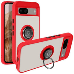Coque rigide antichoc pour Google Pixel 8A - AVIZAR - Bague Métallique Support Vidéo - Rouge