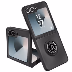Coque pour Samsung Galaxy Z Flip 6 Bague Métallique Support Vidéo Noir
