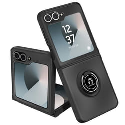 Coque pour Samsung Galaxy Z Flip 6 Bague Métallique Support Vidéo Noir