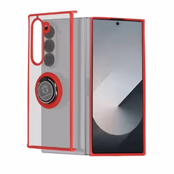 Coque pour Samsung Galaxy Z Fold 6 - AVIZAR - Bague Métallique Support Vidéo - Rouge