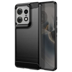Coque pour Motorola Edge 50 Pro - AVIZAR - Effet Carbone et Brossé - Noir