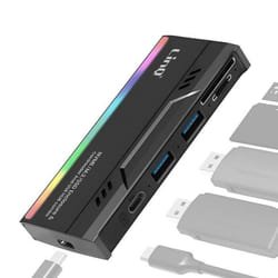 Hub USB - LinQ - Lecteur Disque Dur SSD - 2 Ports USB - Lecteur carte TF - Noir