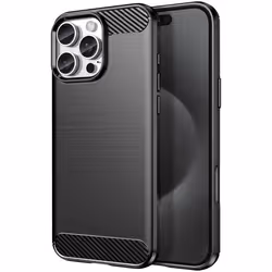 Coque pour iPhone 16 Pro Max - AVIZAR - Design Carbone Brossé Noir - Antichoc - Profil mince