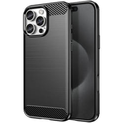 Coque pour iPhone 16 Pro Max - AVIZAR - Design Carbone Brossé Noir - Antichoc - Profil mince