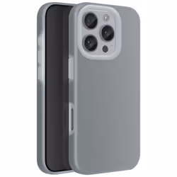 Coque pour iPhone 16 Pro - AVIZAR - Silicone Souple - Bord Surélevé - Gris