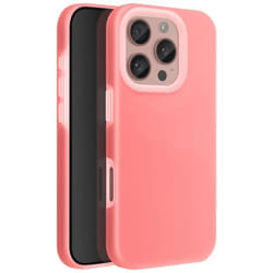 Coque pour iPhone 16 Pro Max Silicone Intérieur Doux Bord Surélevé Rose Poudré