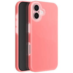 Coque pour iPhone 16 Plus AVIZAR - Silicone Souple - Bord Surélevé - Rose Poudré