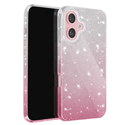 Coque pour iPhone 16 Plus - AVIZAR - Design Glamour Paillettes Rose - Résistante aux chocs et rayures