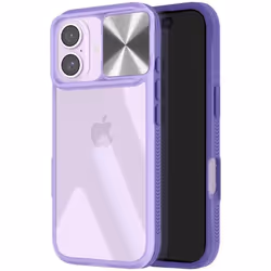 Coque pour iPhone 16 Plus - AVIZAR - Cache Caméra Coulissant - Compatible QI - Violet