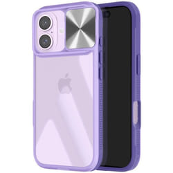 Coque pour iPhone 16 Plus - AVIZAR - Cache Caméra Coulissant - Compatible QI - Violet
