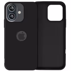 Coque pour iPhone 16 - AVIZAR - Soft Touch Mat Silicone Flexible - Noir - Protection renforcée