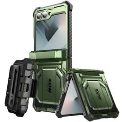 Coque Carbone pour Samsung Z Flip 6 - I-BLASON - Protection Intégrale - Antichoc - Vert Foncé