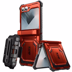 Coque Carbone pour Samsung Z Flip 6 Protection Intégrale Antichoc I-Blason Rouge