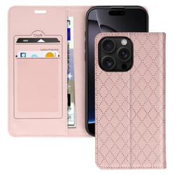 Étui Folio pour iPhone 16 Pro Max - AVIZAR - Losange Porte cartes Support Vidéo - Rose