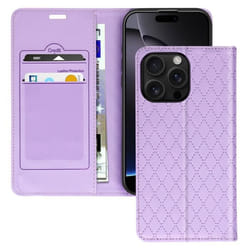 Étui Folio pour iPhone 16 Pro Losange Porte cartes Support Vidéo - AVIZAR - Violet - Semi-rigide - Lisse - Mixte
