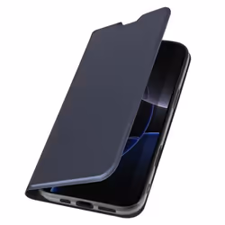 Étui pour iPhone 16 Pro - AVIZAR - Soft touch - Porte-carte - Support Vidéo - Bleu