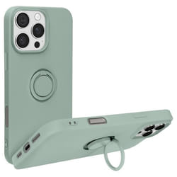 Coque pour iPhone 16 Pro Max - AVIZAR - Bague Support Silicone Flexible Vert