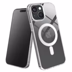 Coque de protection AVIZAR pour iPhone 15 - Transparent - Coins renforcés - MagSafe