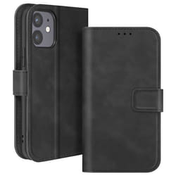 Étui pour iPhone 12 Portefeuille Clapet Support Vidéo Noir
