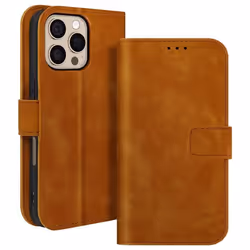 Étui pour iPhone 16 Pro - AVIZAR - Portefeuille Clapet Support Vidéo - Marron - Semi-rigide - Lisse