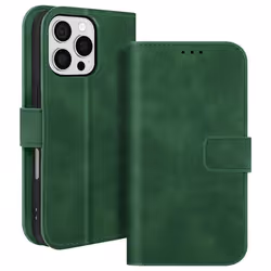 Étui Portefeuille - iPhone - 16 Pro Max - Vert - Support Vidéo - Fermeture Magnétique