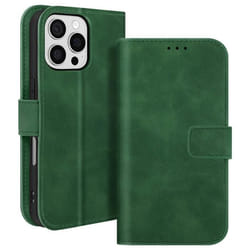 Étui Portefeuille - iPhone - 16 Pro Max - Vert - Support Vidéo - Fermeture Magnétique