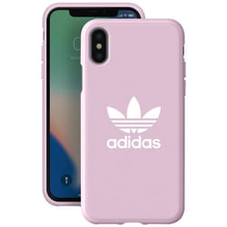 Coque pour iPhone X et XS - ADIDAS - Canvas - Silicone Gel - Rose