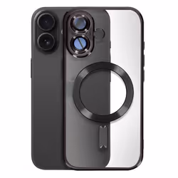 Coque - AVIZAR - iPhone 16 Plus - Silicone - Contour Chromé Noir - Protection Intégrale Caméra