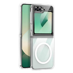 Coque MagSafe pour Samsung Z Flip 6 - AVIZAR - Rigide Contour Souple Renforcé Transparent