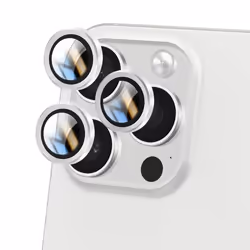 Verre Trempé Caméra - iPhone 16 Pro Max - Dureté 9H - Anti-rayures - Argent - Installation facile