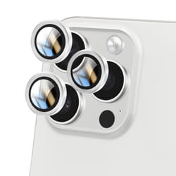 Verre Trempé Caméra - iPhone 16 Pro Max - Dureté 9H - Anti-rayures - Argent - Installation facile