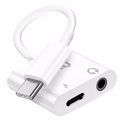 Adaptateur audio et charge - LinQ - USB C vers Jack 3.5mm - Recharge rapide 60W - Appels vocaux - Commandes Siri