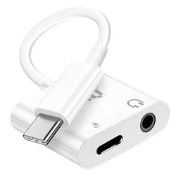Adaptateur audio et charge - LinQ - USB C vers Jack 3.5mm - Recharge rapide 60W - Appels vocaux - Commandes Siri