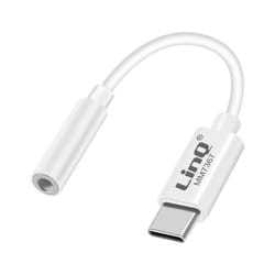 Adaptateur Audio - LinQ - USB C vers Jack 3.5mm - Compatible Siri - Transmission audio claire - Blanc