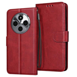 Étui pour Xiaomi Redmi 14C - MARQUE - Clapet Portefeuille - Cuir Vegan - Support Vidéo - Rouge