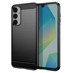 Coque - Samsung - Galaxy A16 - Silicone - Design Carbone - Effet Brossé Noir