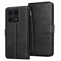 Étui pour Xiaomi 14T - AVIZAR - Clapet Portefeuille et Support Vidéo Stable - Noir