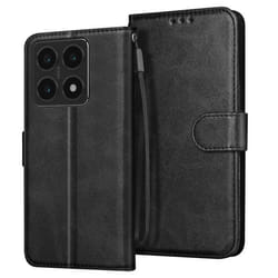 Étui pour Xiaomi 14T Pro - AVIZAR - Portefeuille avec Support Vidéo - Noir - Cuir Vegan - Semi-rigide