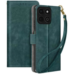 Housse pour Honor 200 Smart - AVIZAR - Effet Brossé - Portefeuille et Support - Vert