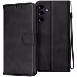 Étui pour Samsung Galaxy A16 - MARQUE - Noir - Cuir vegan - Dragonne - Support vidéo