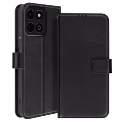Étui pour Honor 200 - Smart Design - Vintage - Noir - Éco-cuir - Support vidéo