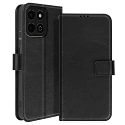 Étui pour Honor 200 - Smart Design - Vintage - Noir - Éco-cuir - Support vidéo