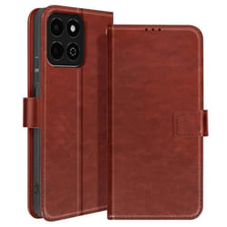 Étui pour Honor 200 - Smart Design - Vintage - Marron - Éco-cuir - Support vidéo