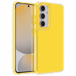 Coque Bumper - AVIZAR - Samsung Galaxy S24 FE - Antichoc - Jaune - Coins renforcés