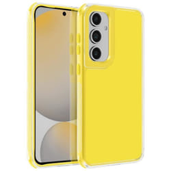 Coque Bumper - AVIZAR - Samsung Galaxy S24 FE - Antichoc - Jaune - Coins renforcés