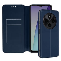 Étui pour Xiaomi Redmi 14C Clapet Porte-cartes et Support Vidéo Bleu Nuit
