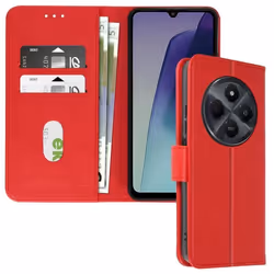 Étui pour Xiaomi Redmi 14C - AVIZAR - Clapet Portefeuille et Support Vidéo - Rouge