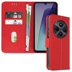 Étui pour Xiaomi Redmi 14C - AVIZAR - Clapet Portefeuille et Support Vidéo - Rouge